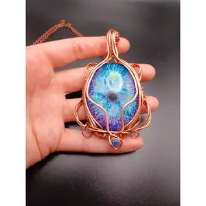 Custom Arcane Snake Eye Necklace Legendary Eye Runes Cosplay Druid Warrior Wizard Card Games Card Collectors