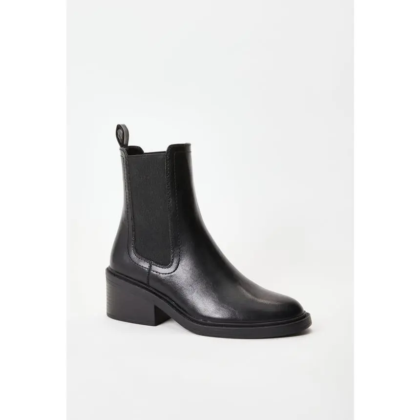 JUST FAB Women's Chelsea Boots 2.25" Heel Slip-On Ankle Boots Chunky Heel Boots for Casual, Work & Everyday Classic