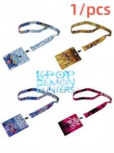 2025 new K-pop "Demon Hunters" cartoon anime student school card polyester hanging string, badge, meal card card, for both men and women, versatile Geometric Pattern, of the same style as "K-pop Demon Hunters"