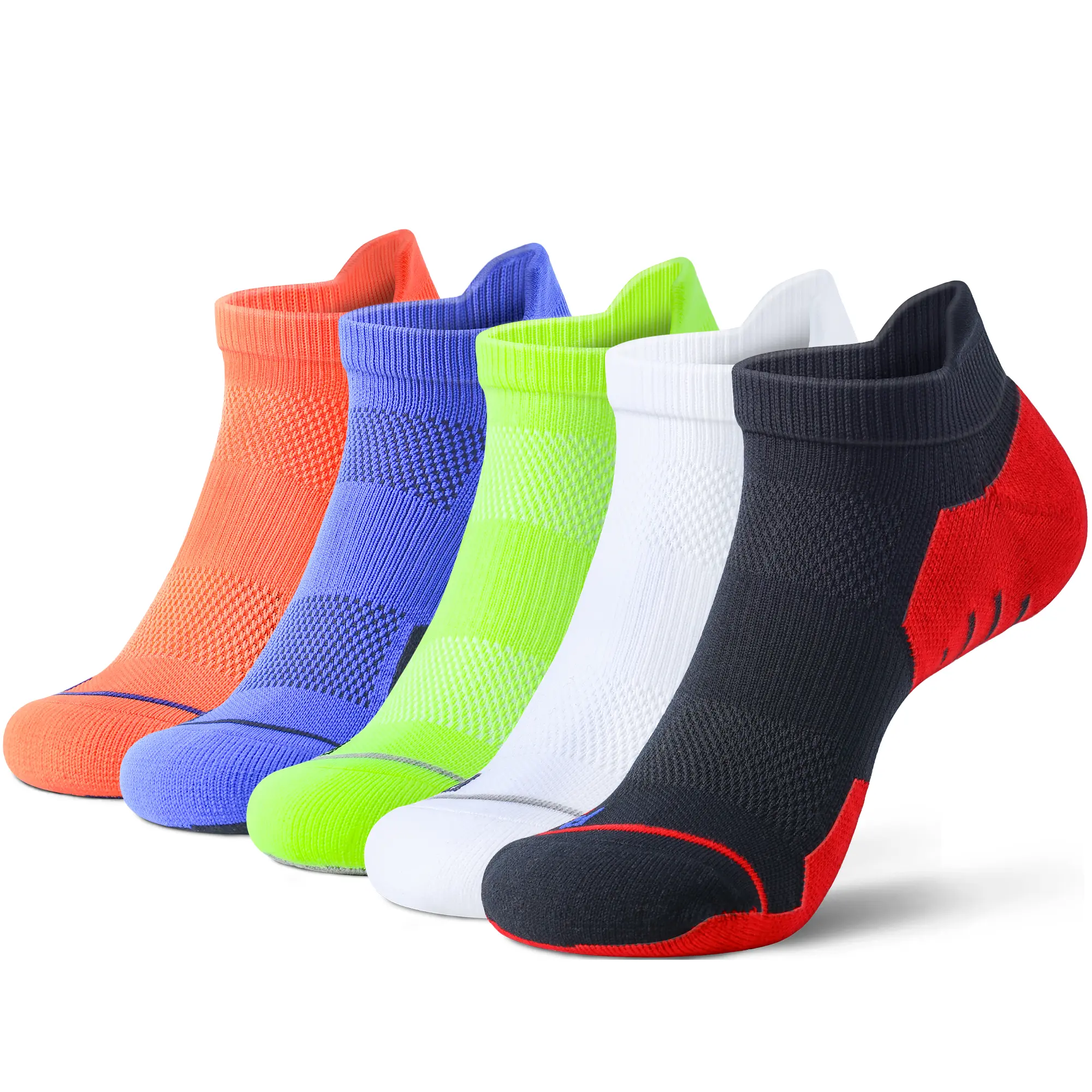 5 Pairs Men’s Professional Running Ankle Socks  All-Season  Anti-Slip & Shock-Absorbent  Towel Sole  Professional for Marathon  Running  Track & Field  Long-Distance Running  Sweat-Wicking & Breathable Short Crew Socks Activewear Sport