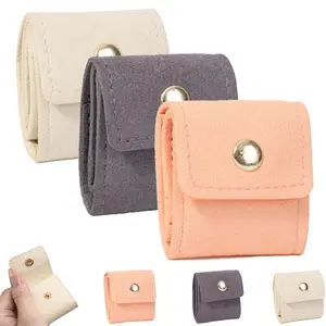 Mini Travel Jewelry Roll Bag with Buckle, Portable Foldable Multifunctional Pouch for Earrings Rings Necklaces, Perfect Gift for Mother's Day & Nurse's Day (Gray)