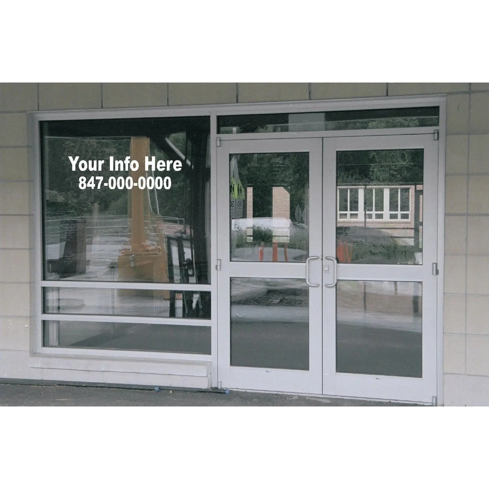2 Line Custom Business Retail Window Lettering Graphics Decal Large Your Info