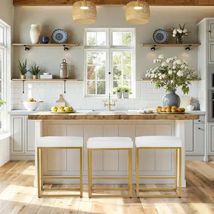 Sophia&William 24 inch Counter Height Bar Stool - Stain and Scratch Resistant PU Leather, Backless Modern Square Barstool, 330 LBS Capacity[live]