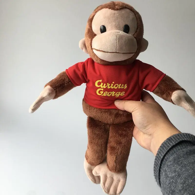 Lovely Curious George Monkey Plush Doll Curious Little Monkey Stuffed Toy Giving Girls Sleeping Pillow Creative Birthday Gift