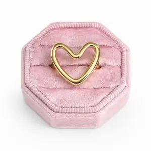 Gold Plated Open Heart Ring - Elegant Design for Everyday Wear