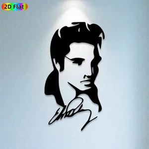 1pc Elvis Presley Metal Wall Art, Iconic Elvis Statue Mural, Ideal Gift for New Year, Christmas, Rock 'n' Roll Enthusiasts, Weather-Resistant Metal Wall Decor Wall Sculptures, Perfect for Living Room Wall & Garden Fence, Timeless Music-Inspired Decor