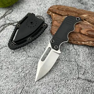 Outdoor Pocket Knife 5Cr15MoV Steel Mini Fixed Blade EDC Everyday Carry Tool Includes Sheath Ideal for Camping  Hiking Lanyard Design Gift for Men Women