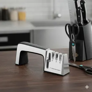 Professional Kitchen Knife Sharpener Set - Industrial-Grade Steel & Diamond Hones, Multi-Stage Grinding for Knives, Axes, Scissors. Quick Edge Restoration, Non-Slip Handle, Portable & Durable Tool for Chefs.