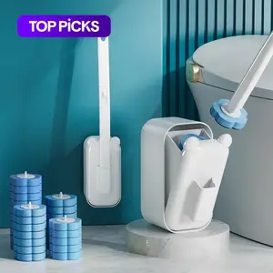 Toilet Brush Set with Holder, 1 Set Toilet Brush & Bowl & Disposable Refill Brush Heads Kit, Cleaning Supplies, Home Essentials Bathroom Gadgets, Bathroom Accessories, Bathroom Brush Cleaner #TOP PICKS
