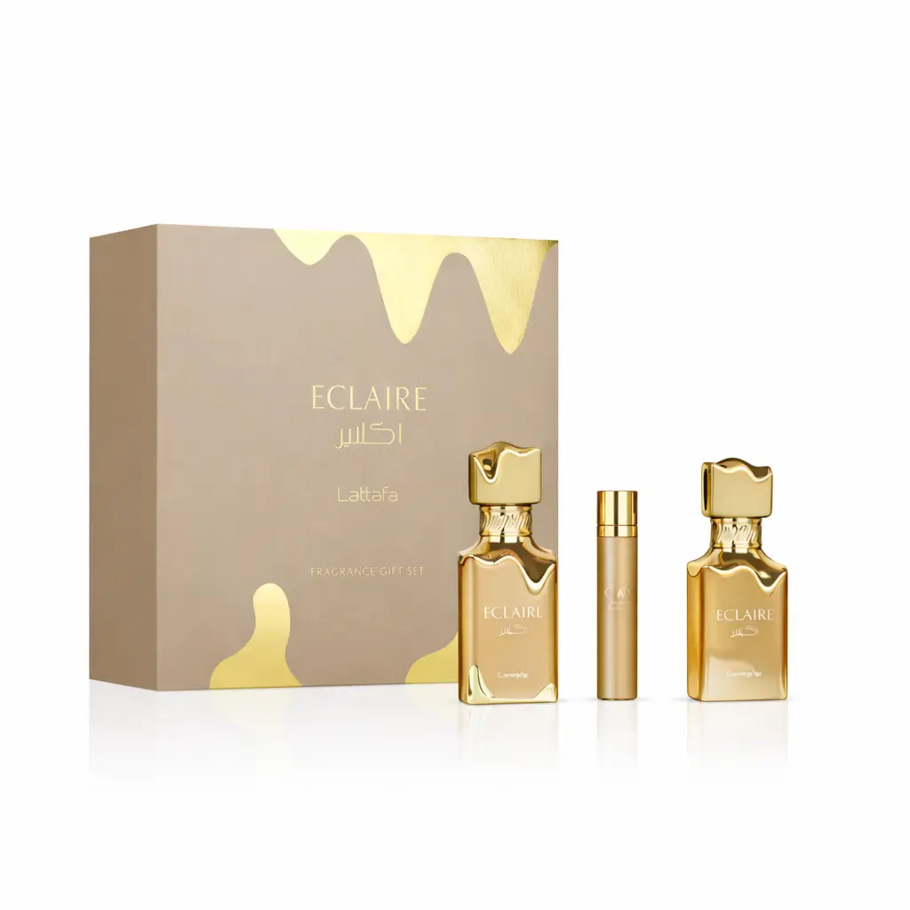 LATTAFA ECLAIRE 3PC GIFT SET(EDP 3.4FL.OZ | 100ML, EDP 0.4FL.OZ | 12ML, HAIR MIST 1.6FL.OZ | 50ML) LATTAFA ECLAIRE 3PC GIFT SET(EDP 3.4FL.OZ | 100ML, EDP 0.4FL.OZ | 12ML, HAIR MIST 1.6FL.OZ | 50ML)