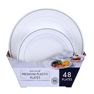 Member's Mark Premium Plastic Heavyweight Plates, Combo Pack (48 ct.)