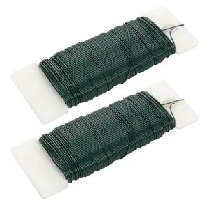 Green Floral Wire 22 Gauge Florist Wire Craft Wire Green Flower Paddle Wires for Wreath Making Floral Arrangements Christmas Tree