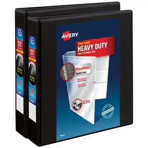 Avery Heavy-Duty View 3 Ring Binder, 1.5 Inch EZD Rings, Great for Portfolio Binders, Office Binders, School Notebook Binders, and More, 2 Mint Binders (2-Pack of 79271)