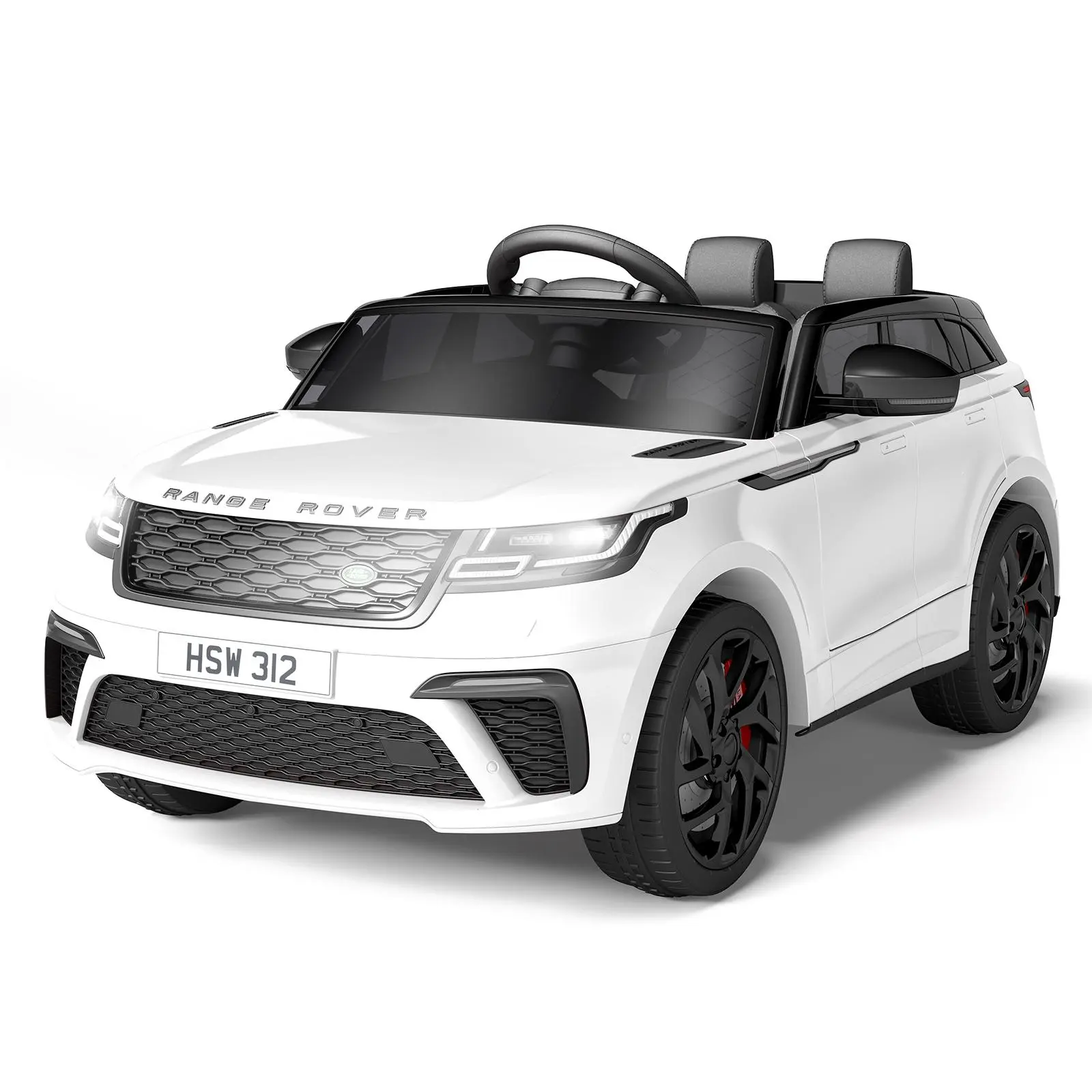Gaomon Licensed White Land Rover Kids Electric Ride-On Truck - Ride On Car, Remote Control, Rocking Mode, MP3 Player with Aux/Bluetooth Connectivity, Safety Belt, Authentic Look, ABS Body, Motor Skills Development for 37+ Months