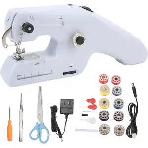 Sewing Machine Dual Line Fast Stitching Tool for DIY Clothing Repairs with Ergonomic Grip Home Travel Use