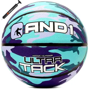 AND1 Ultra Grip Rubber Basketball: Official Regulation Size 7 (29.5 inches) Deep Channel Construction, Made for Indoor Outdoor Games