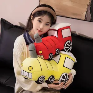 Creative Stuffed Train Plush Toys Funny Colorful Train Toys Soft Cozy Throw Pillow Funny Children Teaching Props Cute Gift