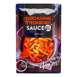 O'Food Spicy Korean Gochujang Tteokbokki - Stir-Fried Rice Cakes in Sauce, 4.23oz