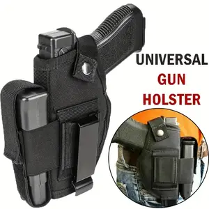 Unisex Universal Holster - 9mm IWB/OWB Concealed Carry Holster with Snap-Closure Magazine Pouch