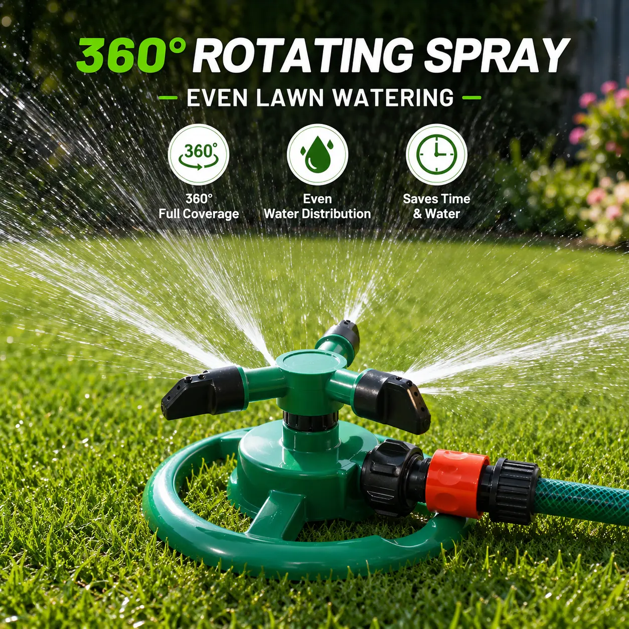 360° Rotating Lawn Sprinkler Automatic Garden Water Irrigation Tool 360° Rotating Lawn Sprinkler Automatic Garden Water Irrigation Tool