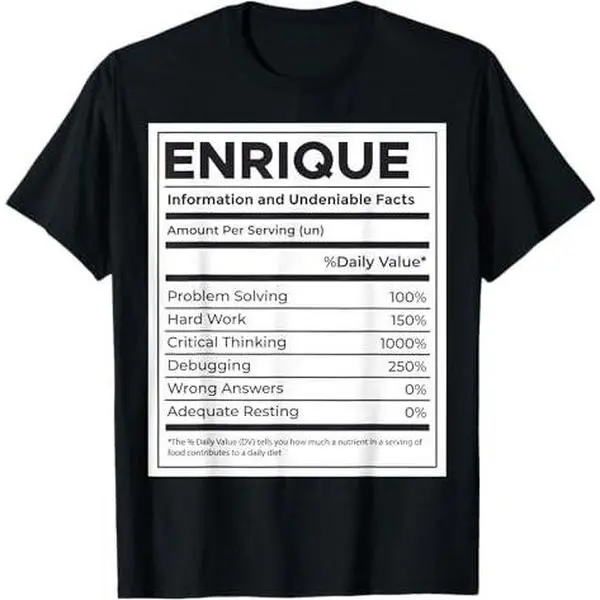 Enrique Nutrition Information, Problem Solving Hard Work T-Shirt