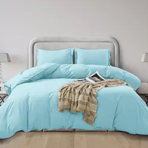Mocassi 3-Piece Solid Duvet Cover Set, 1800 Thread Count Hotel Premier with Silky-Smooth Finish