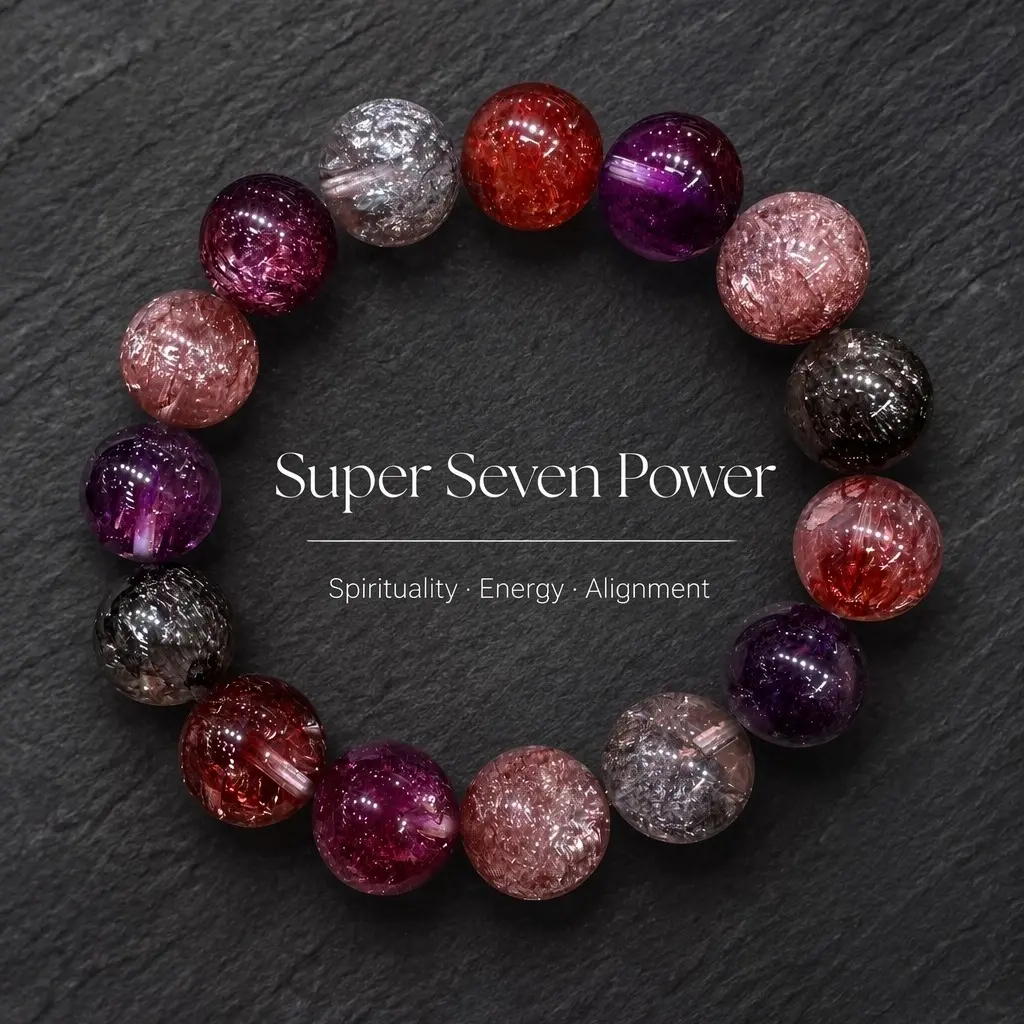 Natural Super Seven Bracelet Multi Color Crystal Beaded Women Men Natural Super Seven Quartz Bracelet 8mm Multi Gemstone Gift