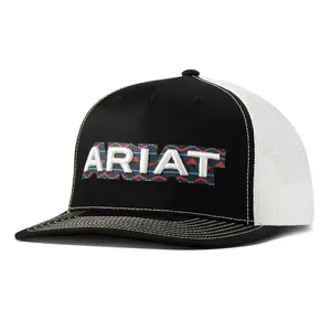 A300086801 Ariat Men's R112 Cap Screenprint & 3D Embroidery - Black