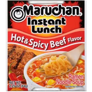 3x Maruchan Hot & Spicy Beef Cup Ramen Noodle Soup Pack 2.25oz