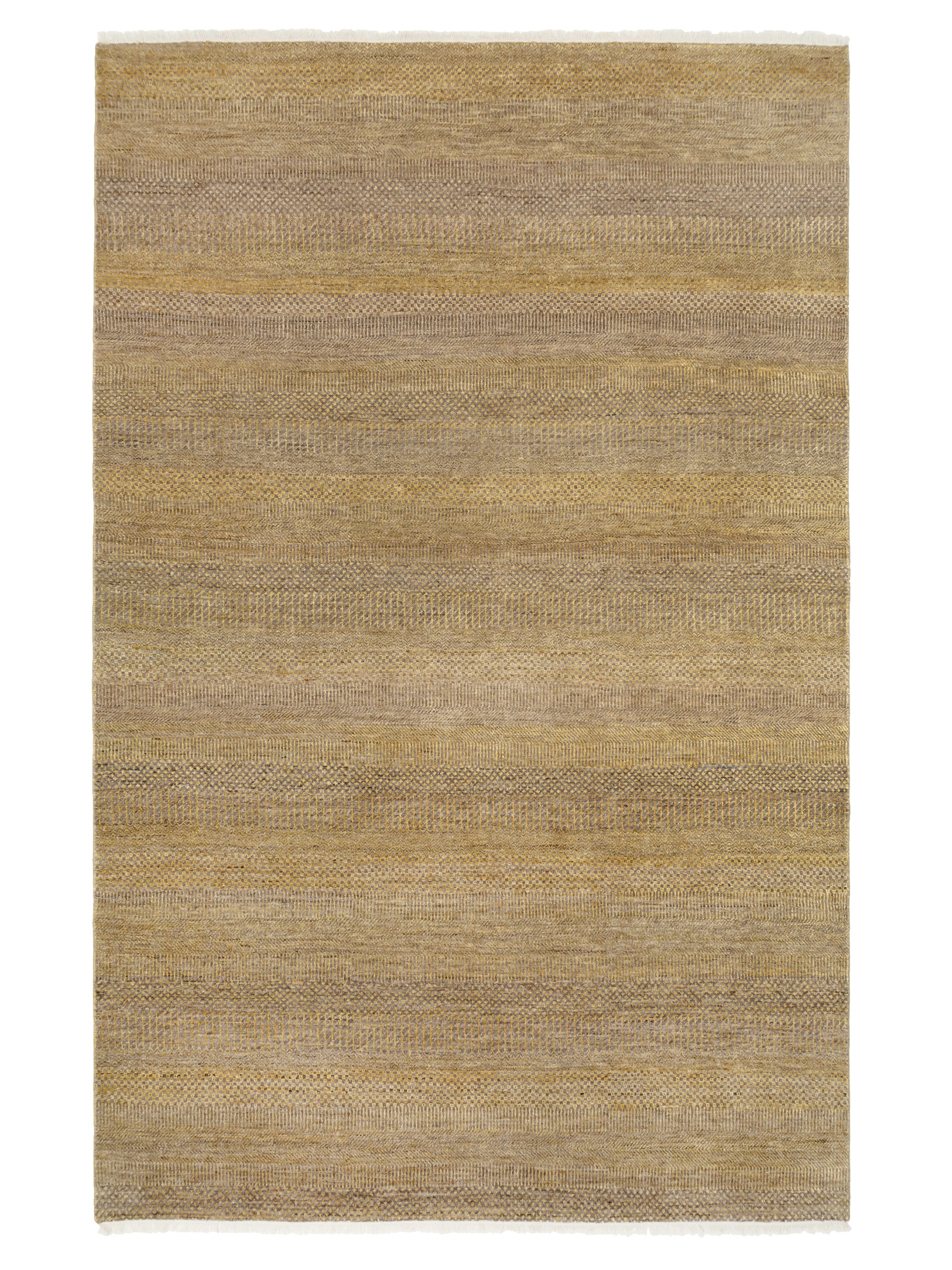 556 - Grey Gold Modern Hand-knotted Indian Rug