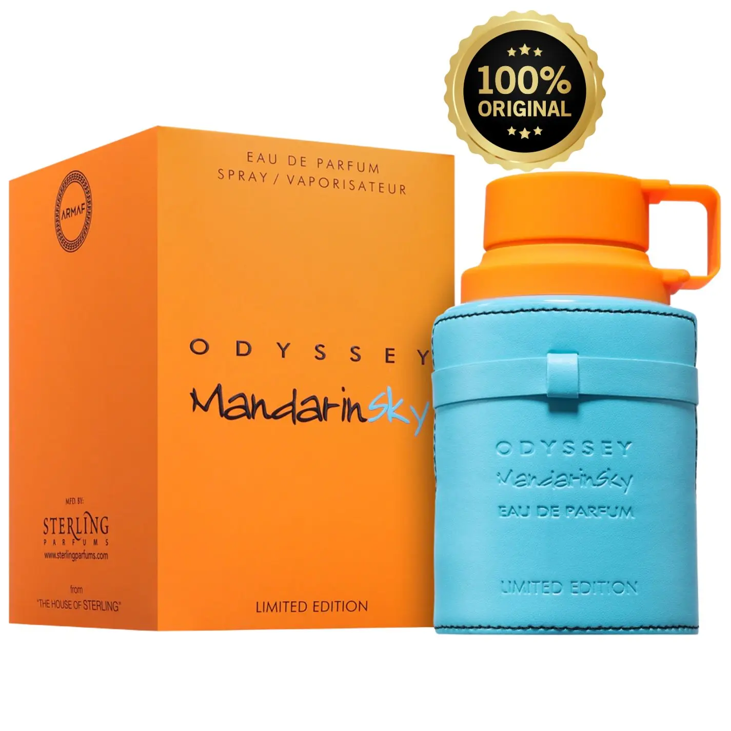 Armaf Odyssey Mandarin Sky EDP Perfume for Men - 3.4 fl oz Long-Lasting Citrus Woody Spicy Fragrance Spray, Limited Edition, Single Item, Woody Citrus Amber, Perfume For Sale