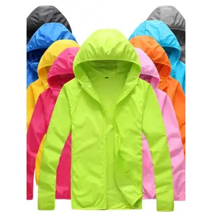 Factory Wholesale Outdoor Skin Windbreaker Men's Sun Protection Clothing Women's Logo Printed Thin Jacket Waterproof Printed Team Building Clothing