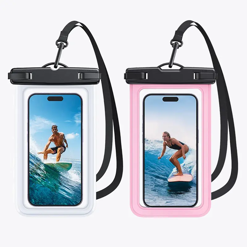 Sharkite Waterproof TPU Smartphone Protective Dry Bag with Detachable Adjustable Lanyard, Touchscreen-Enabled for iPhone 17/16/15/14 Pro Max, Ideal for Beach Swimming