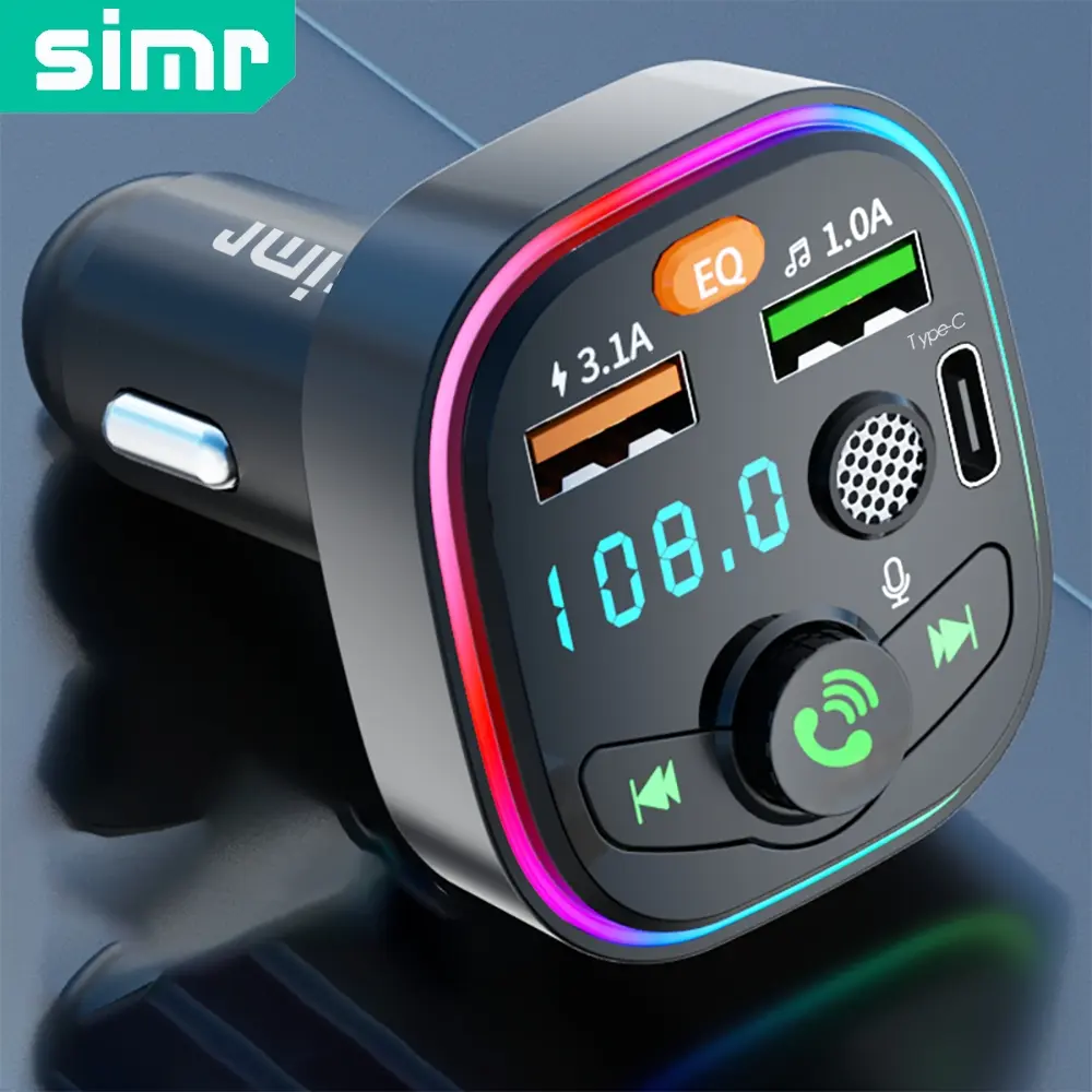 All-In-One Wireless Bluetooth-compatible Car Mp3 Player, Dual USB Fast Charging, Fm Transmitter for Car & Hands-Free Calling, Abs Enclosure