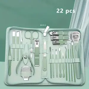 Precision Master 22-Piece Nail Care Manicure Kit Set with Stainless Steel Clippers, Ergonomic Design, Travel Ready for Salon Quality Results