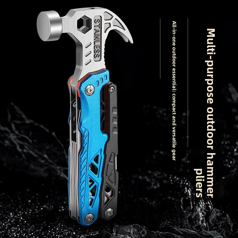 Rugged Multipurpose Tool, Compact and Versatile Folding Gear with Safety Hammer, Pliers, and Window Breaker for Camping, Hiking, and Car Emergencies, Multipurpose Tool Multitools