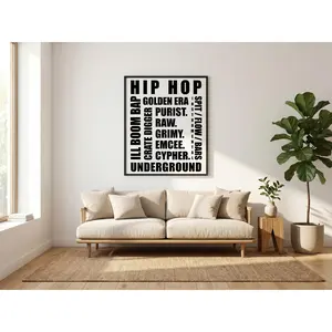 Hip Hop Typography Satin Poster | Golden Era, Boom Bap, Rap