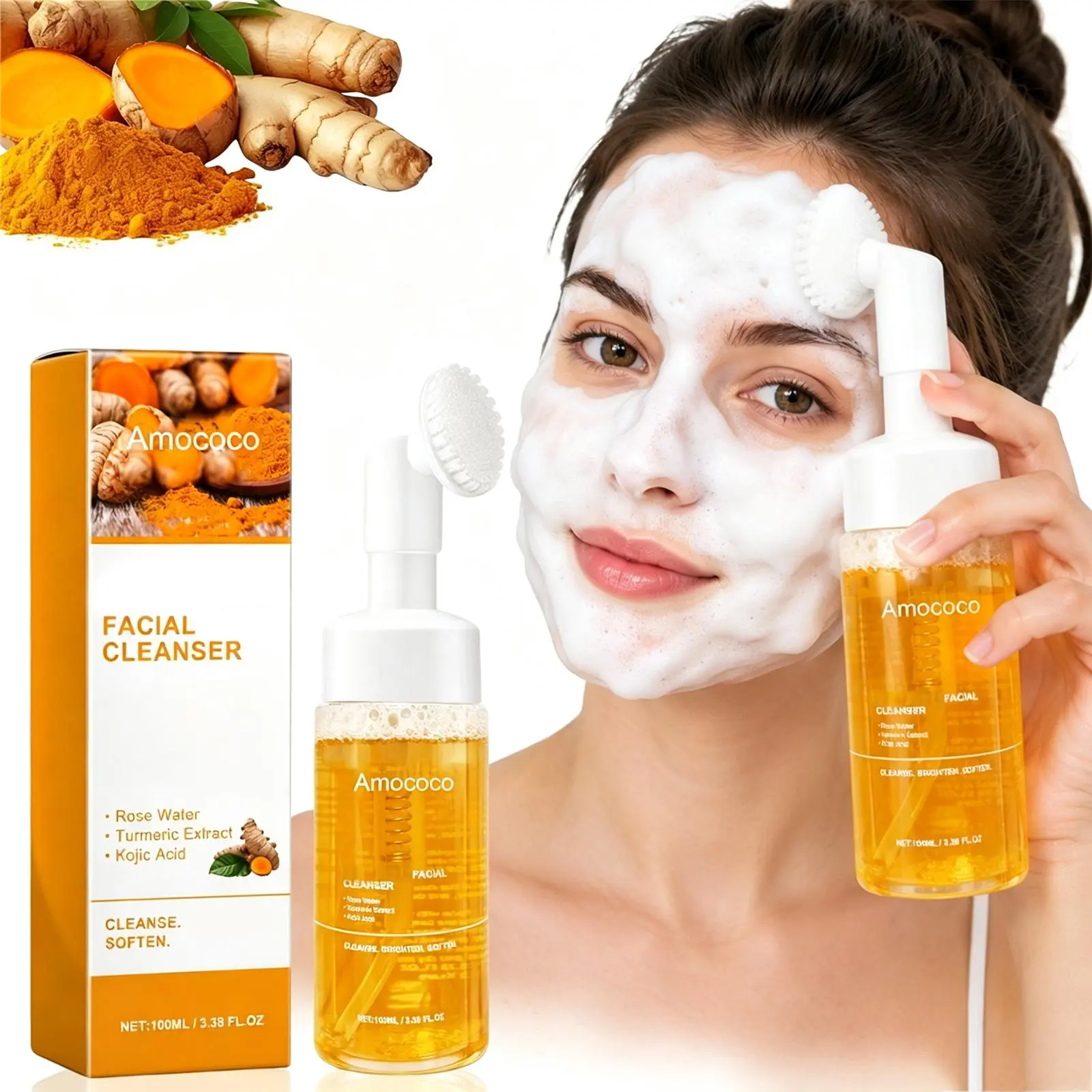 Turmeric Purifying Cleanser: Unclogs Pores, Rebalances Sebum, and Revives Radiance – The Ultimate Shower-to-Skincare Daily Ritual for Oily Skin.