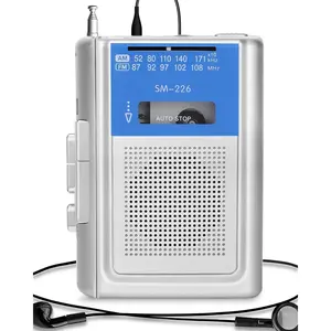 Small Cassette Player Recorder, Portable AM FM Vintage Tape Cassette Player with Big Speaker and Headphones, Built-in Microphone,  by DC or   for Walking