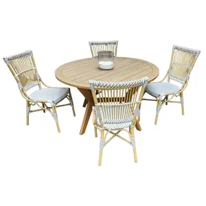 Aspen Brands Striped Laguna Bistro Stackable Chair - Aluminum Frame, 300lbs Weight Limit, Indoor/Outdoor Furniture Use