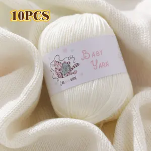 High-Quality Silk Wool Baby Yarn, Soft Skin-Friendly, Warm Breathable, Knit Scarf, Jacket, Sweater, Hat, 1 Set = 10 Balls = 500g