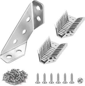 10/20PCS Premium Stainless Steel Corner Brackets for Wood Furniture, Heavy Duty Corner Braces with Screws for Cabinets, Drawers, Tables & Chairs