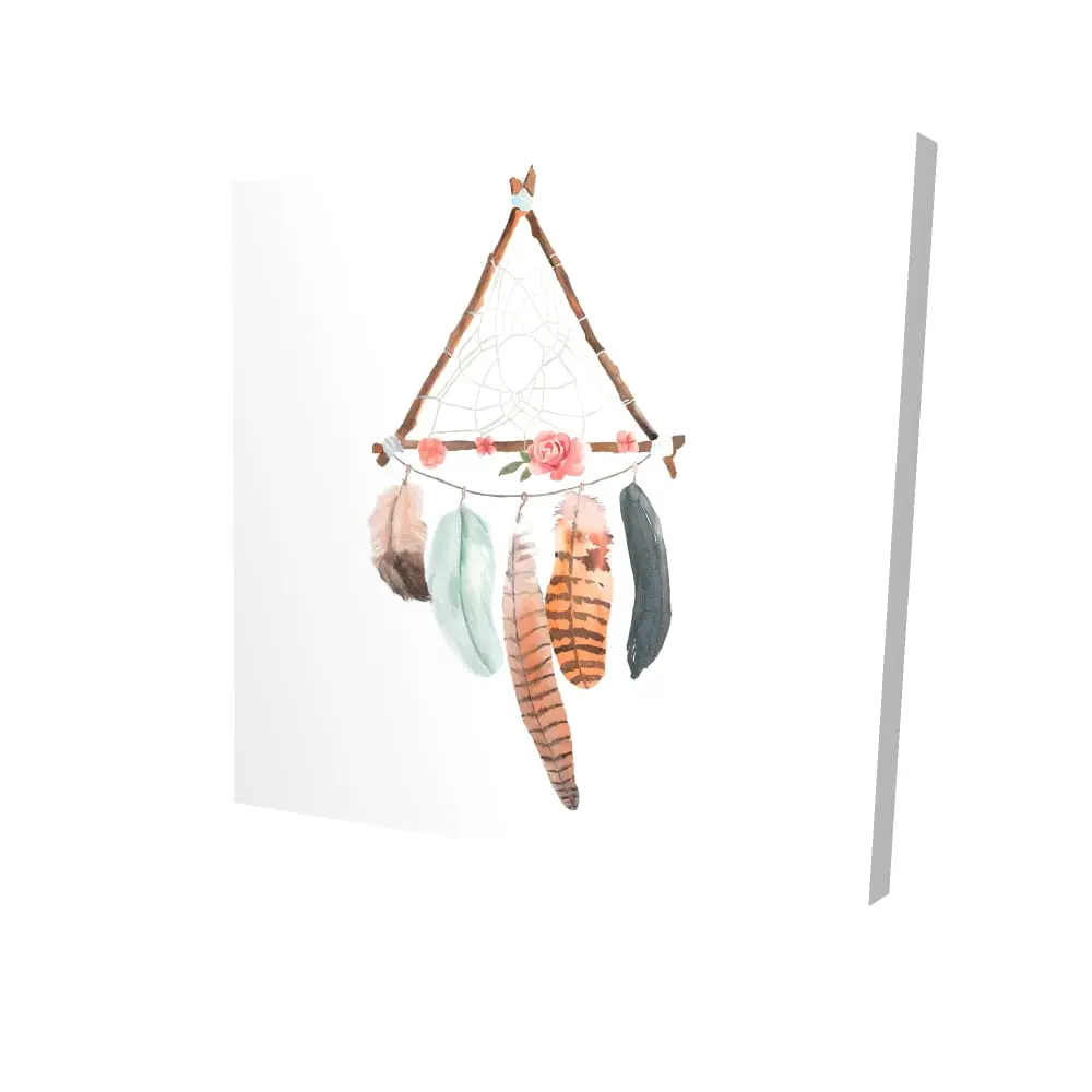 212 MAIN 24x24 in. 4.977 lbs 1-Piece Hangable Triangle Dream Catcher, Geometric Floral Arrangements Home Decor Accent for Bedroom, Hanging Home Goods Find, One Piece