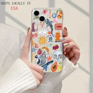Creative  Elements Pattern New Best Seller Classic Creative Fun Transparent Anti- Soft TPU   Compatible with iPhone 16 15 14 13 12 11Pro Max/Plus/Mini XR/XS/X MAX/7 8G Plus Scratch Resistant Marine Life Phone Case