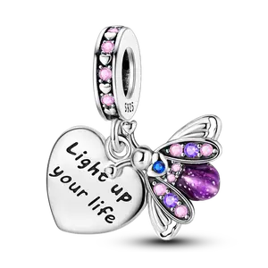 MULA Luminous Firefly Beads 925 Silver-plated - Elegant Jewelry, Compatible with Pandora, Great Gift for Women and Girls