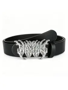New Stylish Y2K Hollow Faux Leather Punk Belt for Men, Trendy Fashion Accessory, Perfect for Personal Style, 1pc