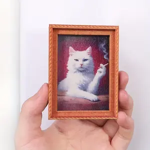 1pc A Mini Photo Frame Fridge Magnet Featuring a Playful Kitten Design, a Fun Decorative Item, Home Decor, And a Holiday Gift, Funny Fridge Magnet