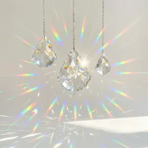 Hanging Crystals with Extra facets Decorative Prisms Bundle of 3 Sizes