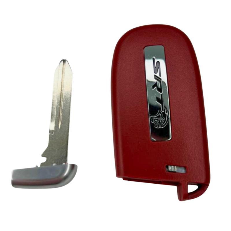 SRT Hellcat Key Fob Cover with Silver/Black Hellcat Logo + Black SRT Lanyard – Red or Blue