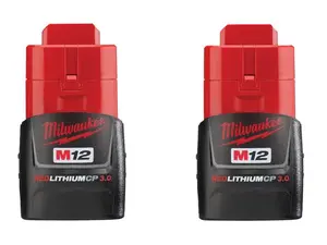 Milwaukee 12Ah 3.0Ah 48-11-2430 M12 XC3.0 High Output Extended Capacity Battery Packs for Power Tools (2 pack)